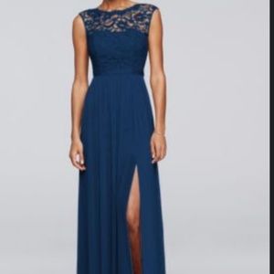 Marine blue bridesmaid dress